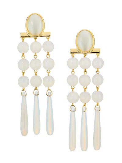 Ramy Brook Women's Elisa Goldtone, Resin & Agate Chandelier Earrings