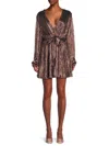 Ramy Brook Elise V-neck Mini Dress In Navy Combo