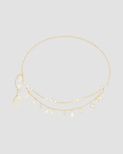 Ramy Brook Women's Eliza Goldtone, Enamel & Glass Crystal Chain Belt In Two Tone