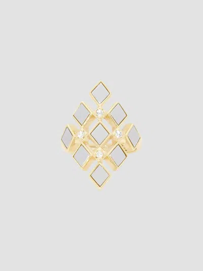 Ramy Brook Women's Eliza Goldtone, Enamel & Glass Crystal Ring In Two Tone