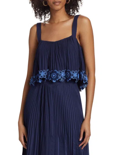 RAMY BROOK WOMEN'S ELIZABETH PLEATED FLORAL HEM TOP