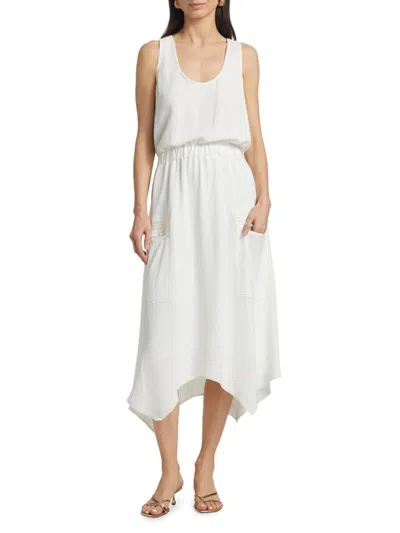 Ramy Brook Women's Embellished Hallie Sleeveless Asymmetric-hem Midi-dress In White