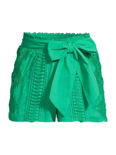 Ramy Brook Women's Emely Cover-up Shorts In Palm Green
