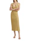 Ramy Brook Women's Everest Striped U-neck Knit Midi-dress In Brown