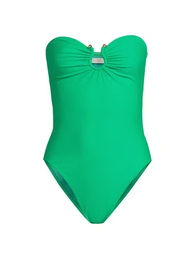 Ramy Brook Women's Ezra Strapless One-piece Swimsuit In Green