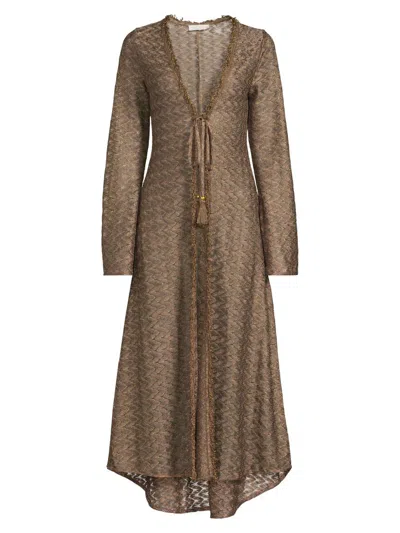 Ramy Brook Women's Fatima Metallic Chevron Caftan