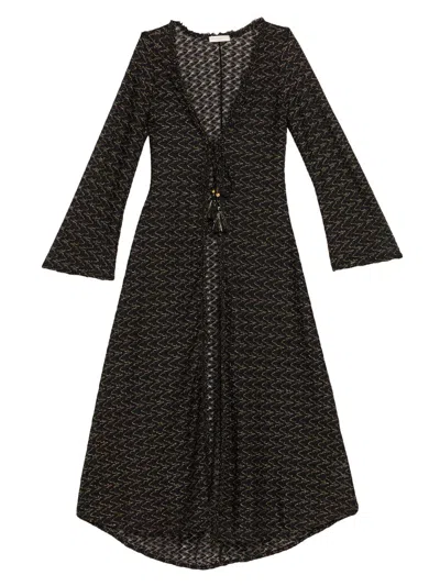 Ramy Brook Women's Fatima Metallic Chevron Caftan In Brown