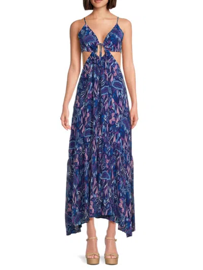 Ramy Brook Women's Fiona Floral Cutout Maxi Dress In Spring Navy