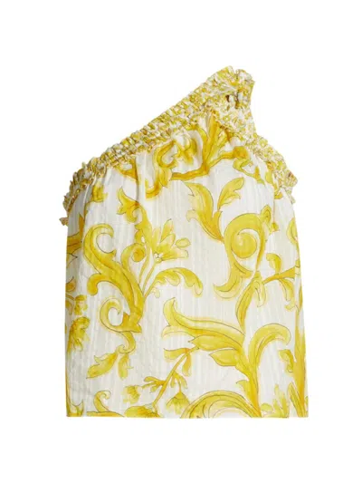 Ramy Brook Women's Florence Filigree One-shoulder Top In Lemon Positano