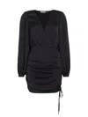 Ramy Brook Women's Foxy V-neck Ruched Minidress In Black