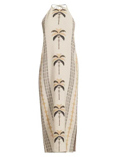 Ramy Brook Gardenia Halter Coverup Midi Dress In Neutral
