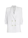 Ramy Brook Women's Gianna Double Breasted Twill Blazer In White
