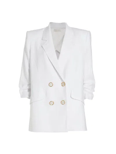 Ramy Brook Women's Gianna Double Breasted Twill Blazer In White