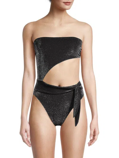 Ramy Brook Women's Gigi Cutout One Piece Swimsuit In Black Sparkle