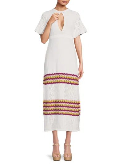 Ramy Brook Women's Greca Knit Maxi Dress In Ivory Multi
