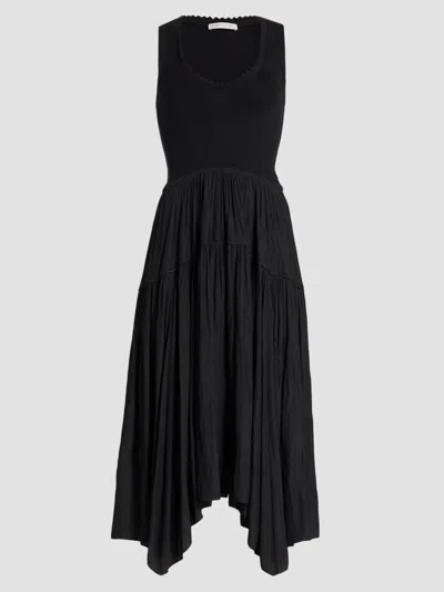Ramy Brook Women's Hadley Sleeveless Ribbed Midi Dress In Black
