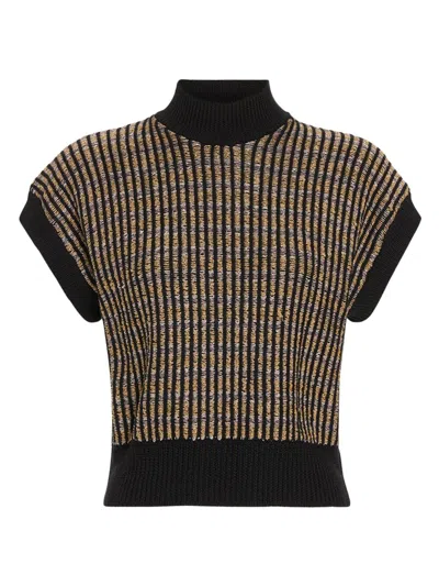 Ramy Brook Women's Hannah Metallic Rib-knit Top In Gold