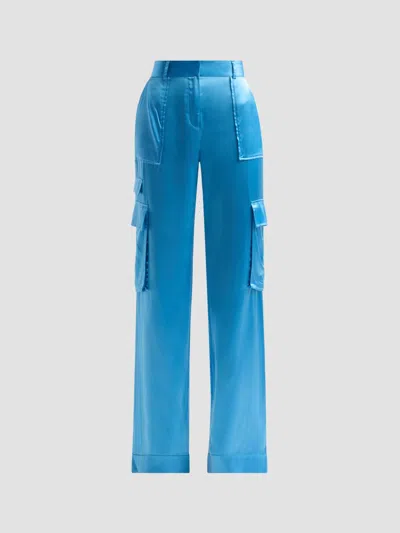 Ramy Brook Women's Hannah Satin Cargo Wide-leg Pants In Oasis