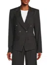 Ramy Brook Women's Hanni Striped Double-breasted Blazer In Black