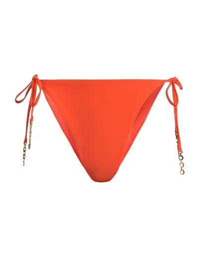 Ramy Brook Women's Heather Side Tie Bikini Bottom In Orange