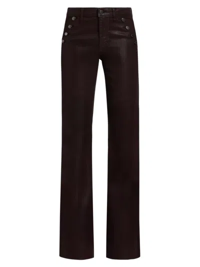 Ramy Brook Women's Helena Coated Mid-rise Flared Jeans