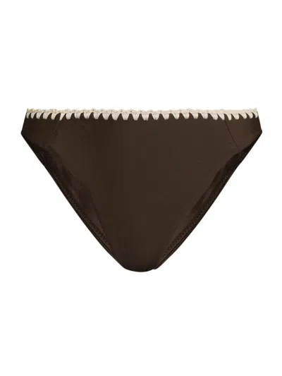 Ramy Brook Women's Iliana Crochet-trimmed Bikini Bottom In Brown