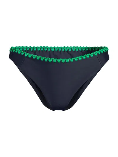 Ramy Brook Women's Iliana Crochet-trimmed Bikini Bottom In Blue