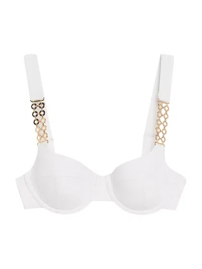Ramy Brook Women's Iryna Embellished Underwire Bikini Top In White