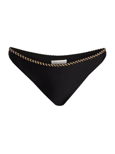 Ramy Brook Isla Braided Bikini Bottoms In Black