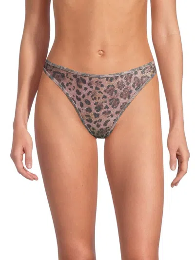 Ramy Brook Women's Isla Leopard Bikini Bottom In Rose