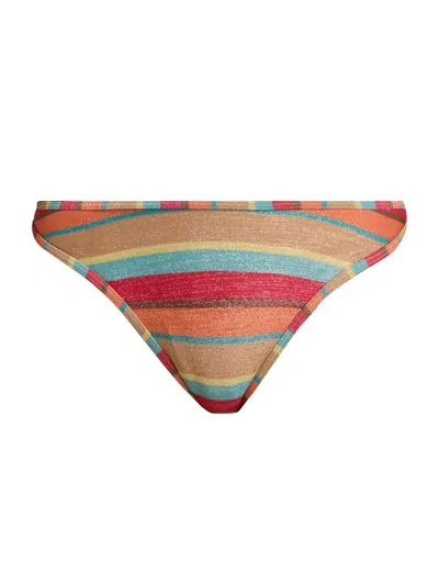 Ramy Brook Women's Isla Striped Bikini Bottom In Multi