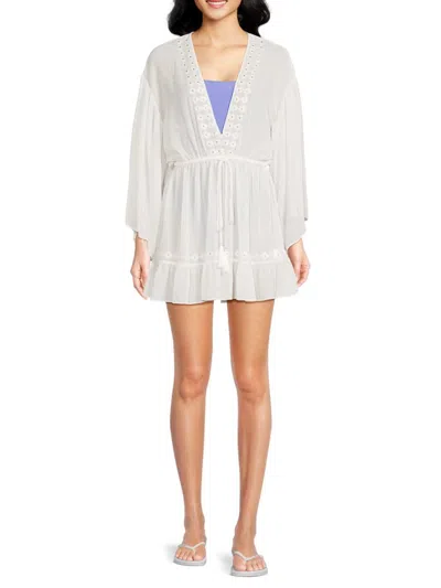 Ramy Brook Women's Izabel Eyelet Mini Dress In White