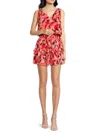 Ramy Brook Women's Jaelin Print Smocked Minidress In Blue