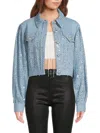Ramy Brook Janet Sequin Denim Jacket In Blue