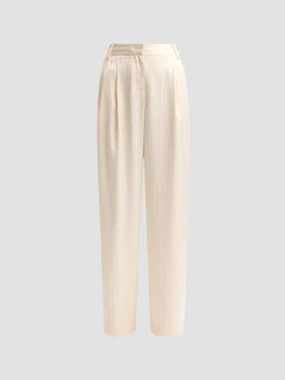 Ramy Brook Women's Jasmine Stripe Pleated Pants In White