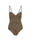Ramy Brook Jayda Printed Underwire One Piece Swimsuit In Brown