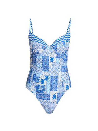 Ramy Brook Women's Jayda Printed One-piece Swimsuit In Blue