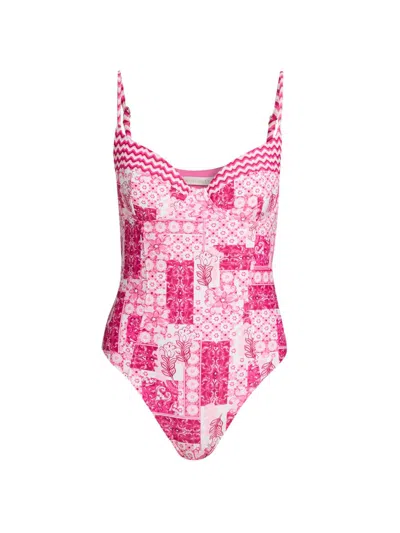 Ramy Brook Jayda Print Underwire One-piece Swimsuit In Pink