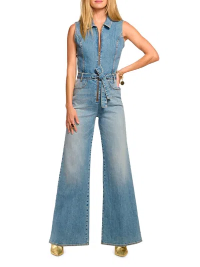 Ramy Brook Women's Jemma Wide-leg Denim Jumpsuit In Blue
