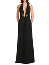 Ramy Brook Women's Jenie Pleated Floor-length Gown In Black