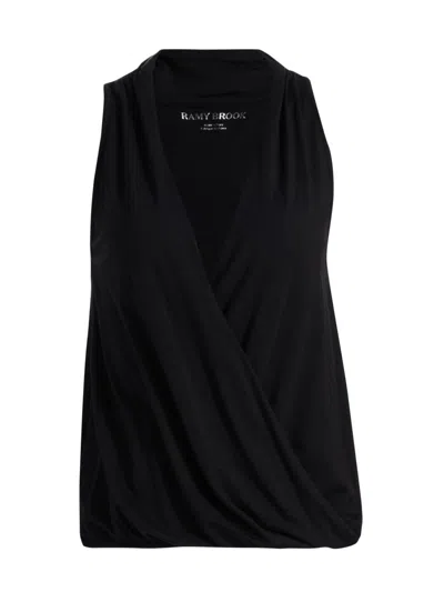 Ramy Brook Women's Jenny Cotton-blend Draped Top In Black