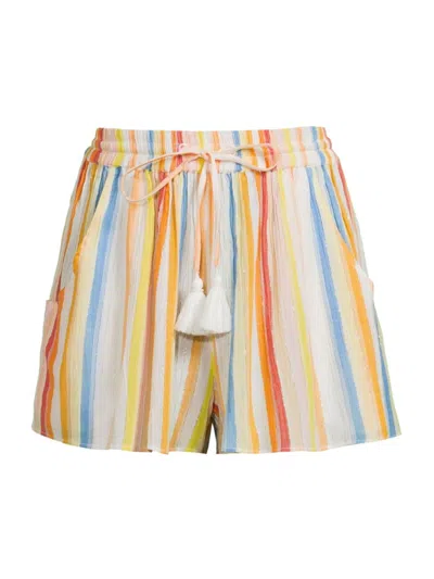 Ramy Brook Jimmie Swim Cover-up Shorts In Multi Stripe