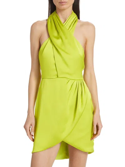 Ramy Brook Women's Jona Satin Halterneck Minidress