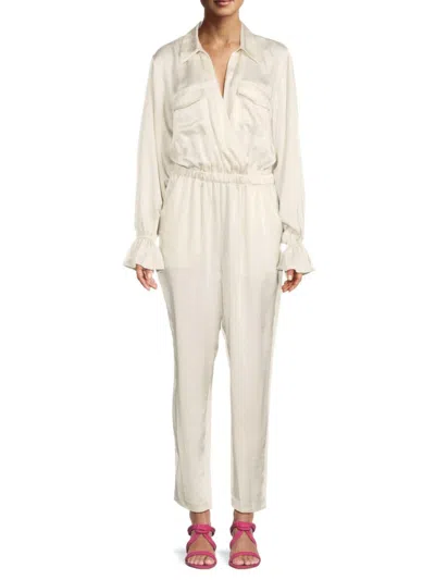 Ramy Brook Women's Josephine Satin Jumpsuit In Bone