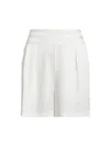 Ramy Brook Women's Joss Pleated Shorts In Ivory