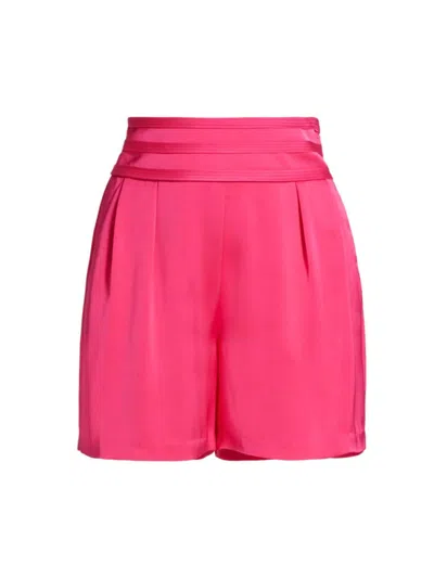 Ramy Brook Women's Joss Pleated Shorts In Pink Punch