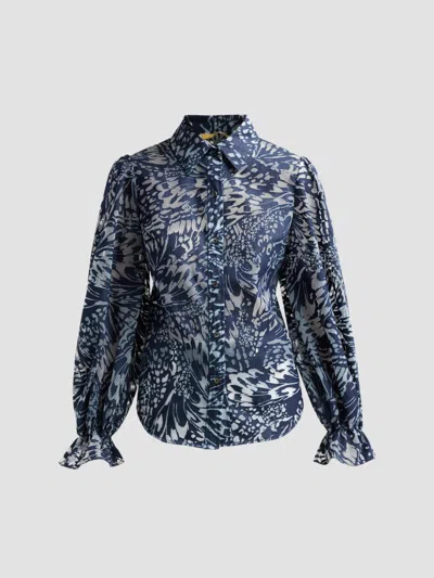 Ramy Brook Women's Joy Cotton-blend Burnout Blouse In Navy Burnout