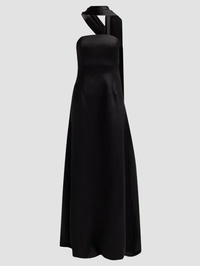 Ramy Brook Women's Karma Satin Scarf Gown In Black