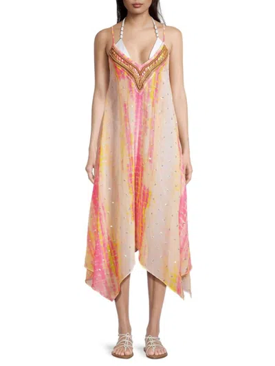 Ramy Brook Women's Kathryn Beaded Tie-dyed Cover-up Dress In Multi