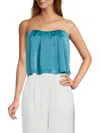 Ramy Brook Kennedi Strapless Pleated Top In Blue